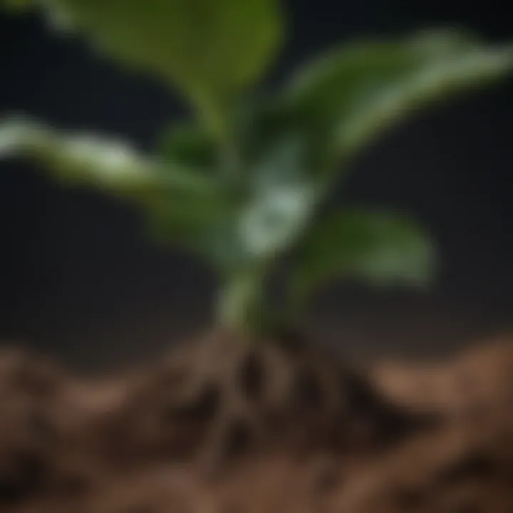 Close-up of fiddle leaf fig soil showcasing proper drainage