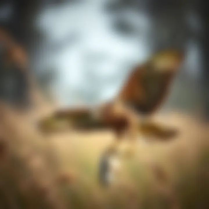 A hawk capturing its prey in the wild