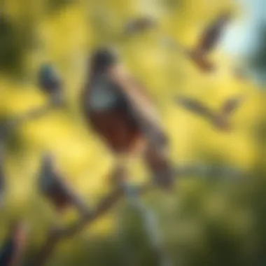 An illustration showing various hawk species and their habitats