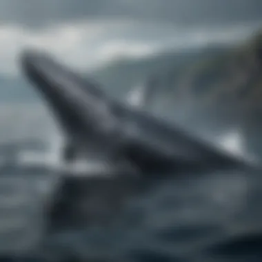 The Majesty of Whales A majestic whale swimming gracefully through deep waters