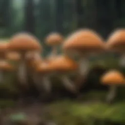 Diverse collection of edible mushrooms showcasing their unique shapes and colors
