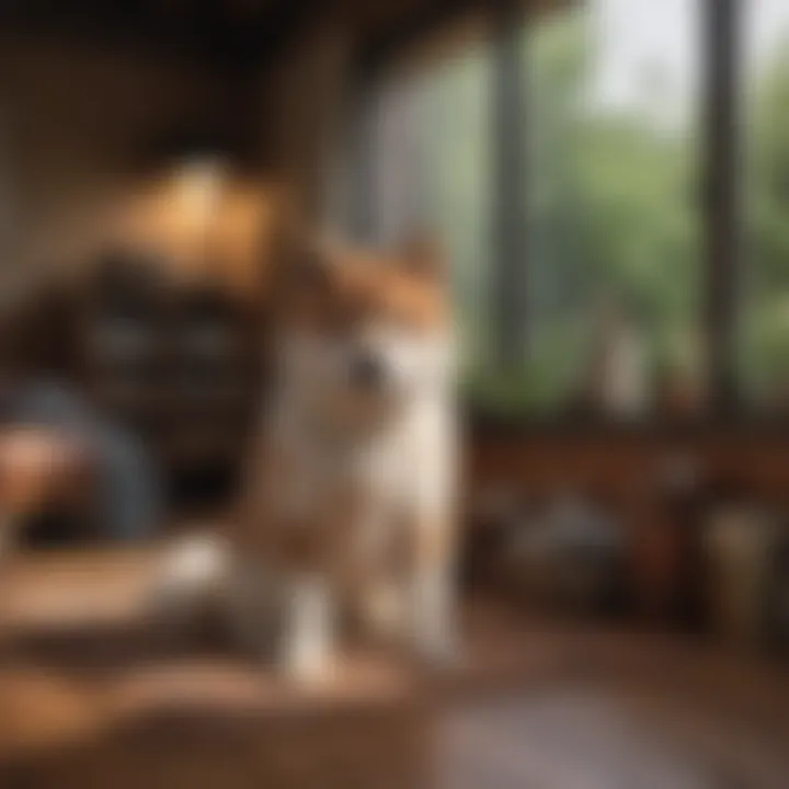 A cozy home environment for an Akita puppy