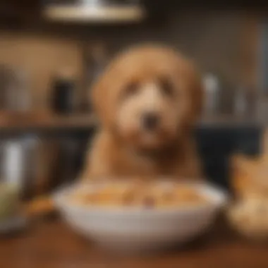 A bowl filled with nutritious food suitable for Goldendoodles