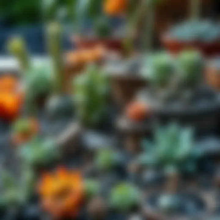Thriving Succulent Garden A thriving succulent garden showcasing healthy small plants