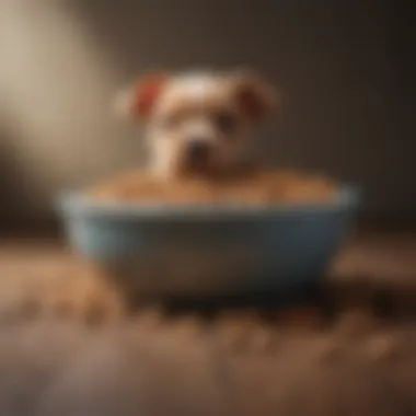 Bowl filled with Iams puppy food