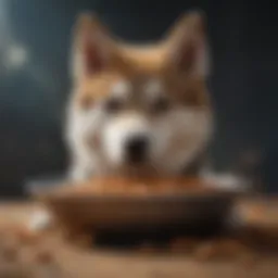 A vibrant bowl filled with high-quality dog food tailored for Siberian Huskies