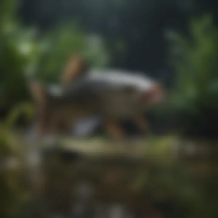 Healthy catfish swimming in a well-maintained pond ecosystem