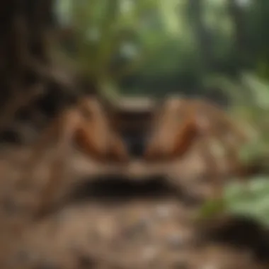 Predatory Precision: Spiders in Action Spider hunting its prey in the underbrush