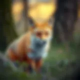 A red fox in its natural habitat, showcasing its vibrant fur and alert demeanor.