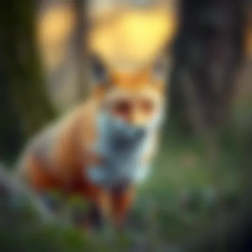 A red fox in its natural habitat, showcasing its vibrant fur and alert demeanor.