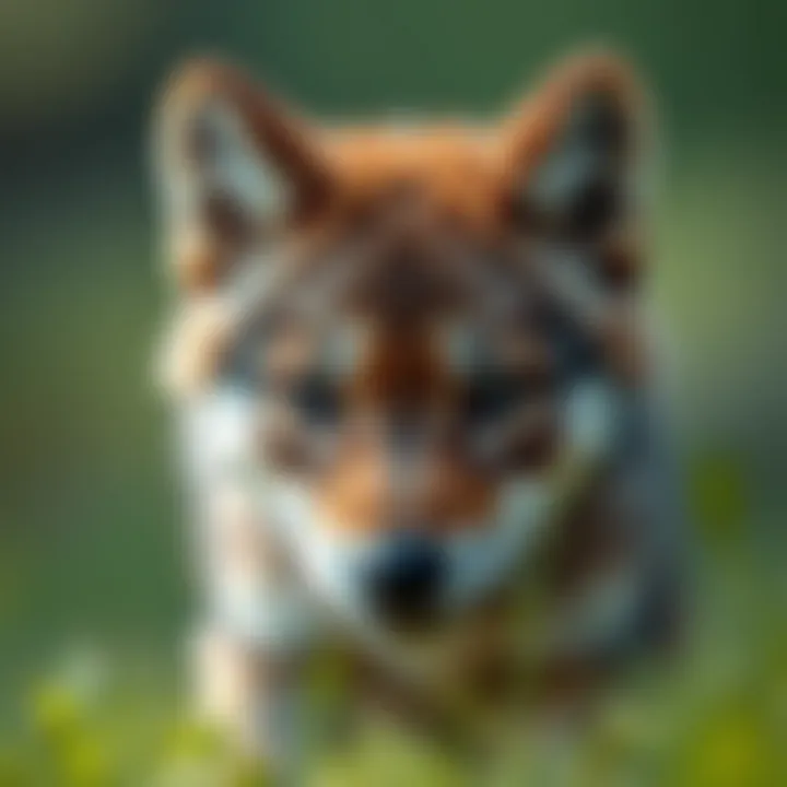 Close-Up of a Wolf Pup A close-up of a wolf pup showcasing its distinctive features and fur