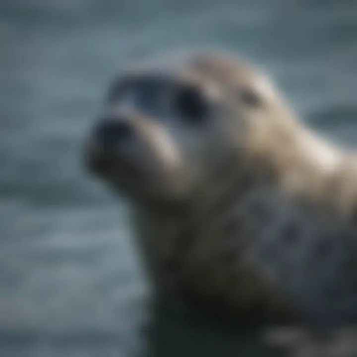 Harbor seals swimming in the ocean