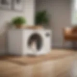 An elegant self-cleaning cat box in a modern home setting
