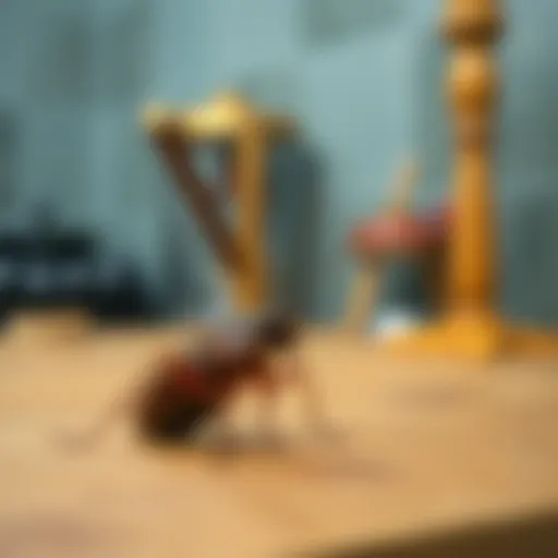 Close-up of a Roach in a Kitchen Setting Close-up of a roach in a kitchen setting