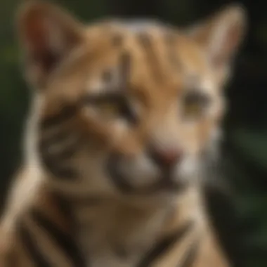 A vibrant depiction of an ocelot in folklore, illustrating its cultural significance and representation in various traditions.