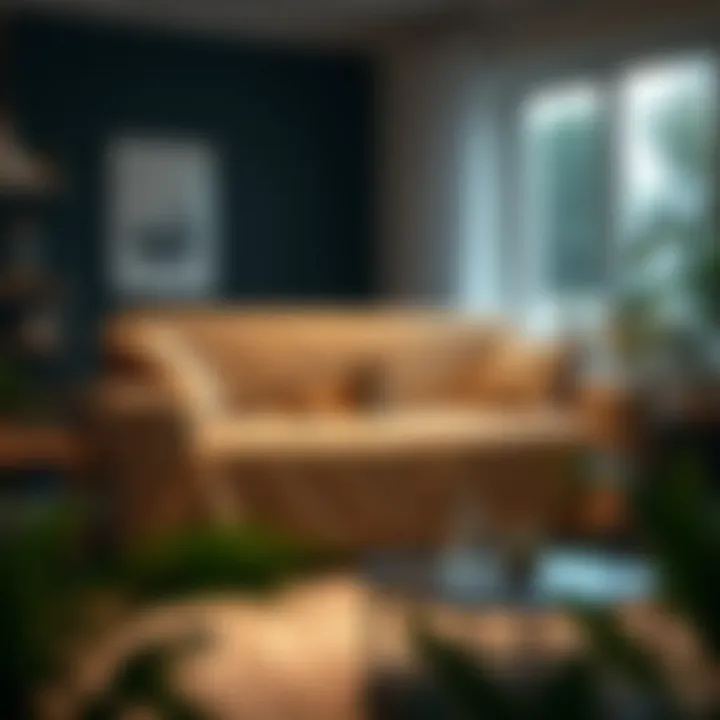 Modern design of a couch cover blending with home decor