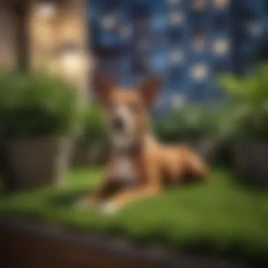 A lush grass patch in an apartment balcony designed for dogs