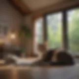 Cozy indoor cat shelter with plush bedding