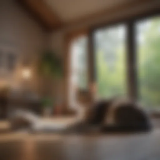 Cozy indoor cat shelter with plush bedding