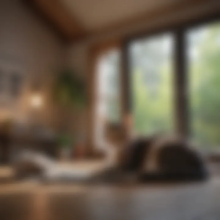 Cozy indoor cat shelter with plush bedding