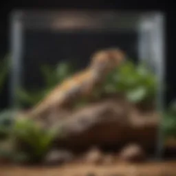 A beautifully designed terrarium for leopard geckos showcasing various substrate layers