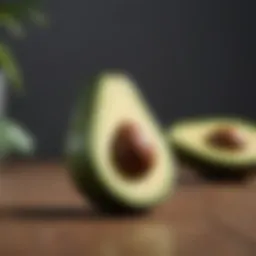 A ripe avocado showcasing its creamy flesh