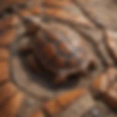 Close-up of a desert tortoise shell showcasing its unique patterns