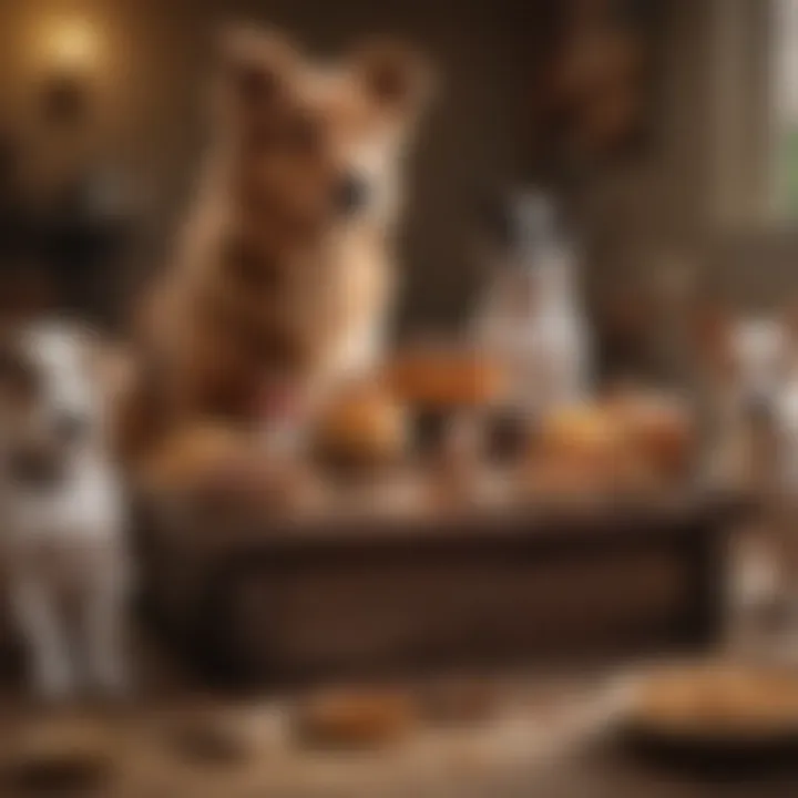 A visual representation of different dog age groups with corresponding dietary needs.