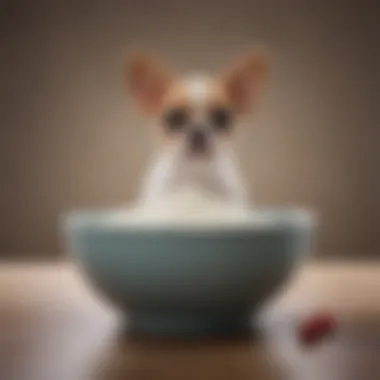 Delicious yogurt served in a bowl, ready for a dog