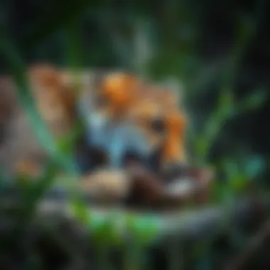 Cheetah interacting with its environment during a hunt