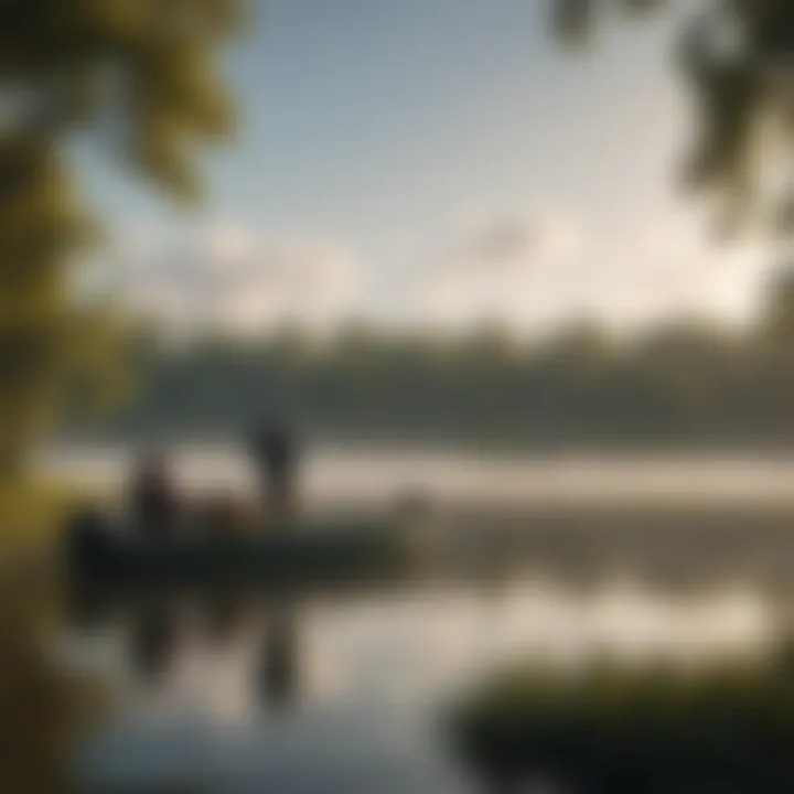 A fisherman enjoying a day by the lake