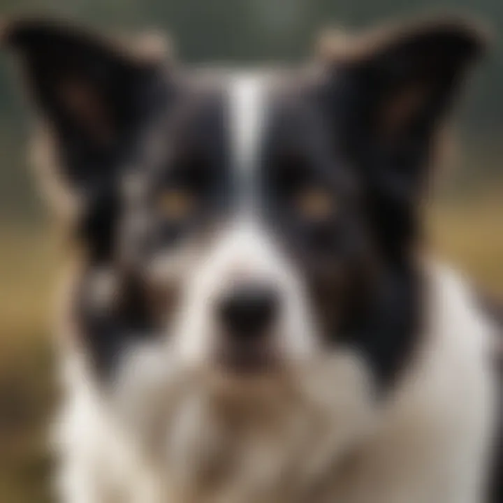 Close-up of a border collie showcasing its intelligent gaze