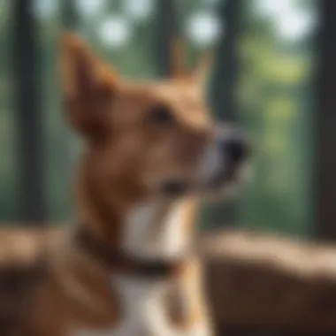 Canine Behavior with Barking Collar A dog wearing a barking collar looking calm