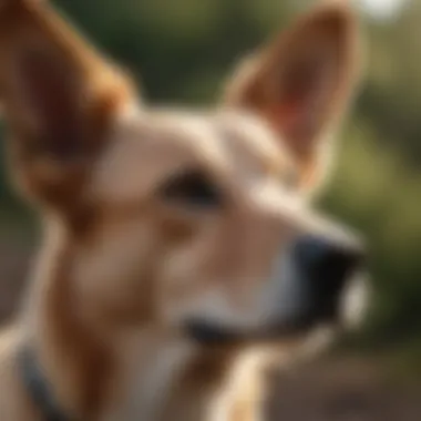 Dog with clean ears enjoying outdoors