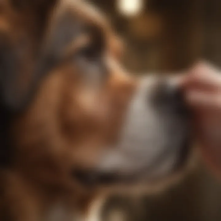 Veterinarian examining a dog's ear