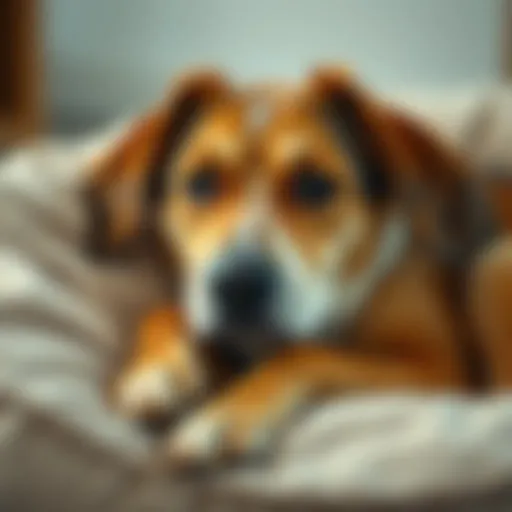 Comfort for Aging Canines An older dog resting comfortably on a soft bed