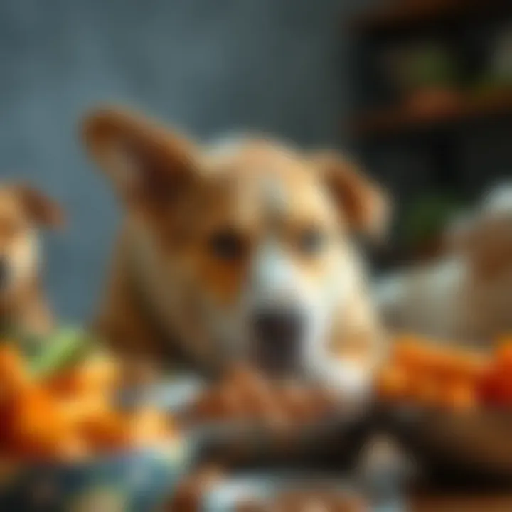 Diverse Food Options for Aging Dogs Various types of dog food specifically designed for older dogs