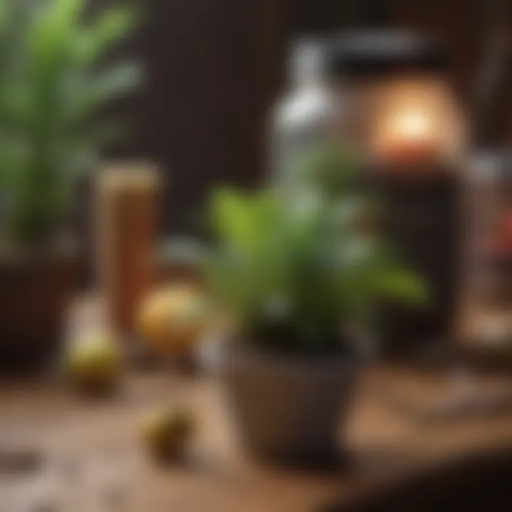 Nutritional benefits of foraged plants displayed on a wooden table