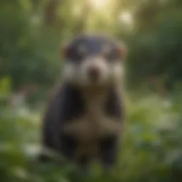 A lush landscape showcasing a variety of wild edible plants in Illinois