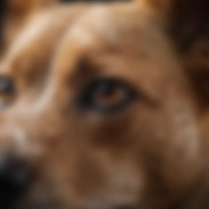 Close-up of a dog's skin showing pimples