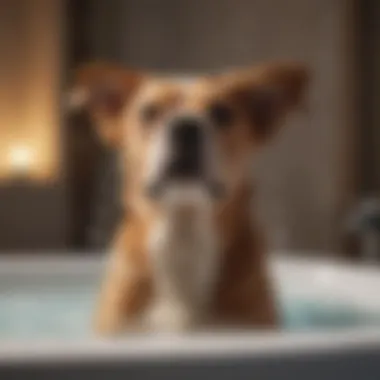 Soothing Bath for Dog Dog enjoying a soothing bath