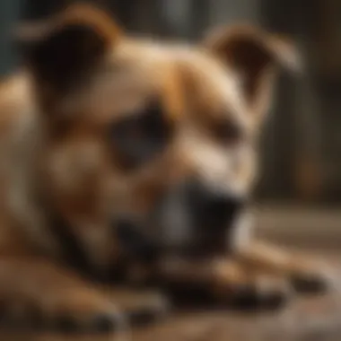 Distressed Dog Scratching A dog scratching its skin with a distressed expression
