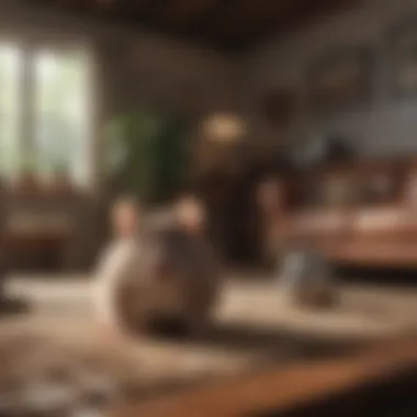 A humane trap set in a cozy living room.