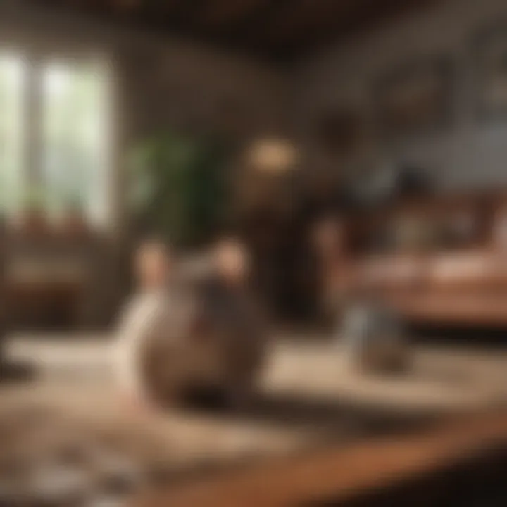A humane trap set in a cozy living room.