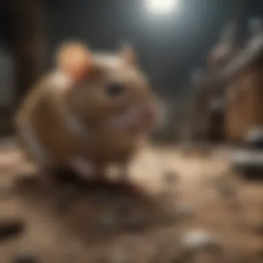A professional exterminator assessing a rodent problem.
