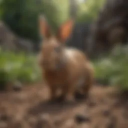 A garden with rabbit tracks in the soil