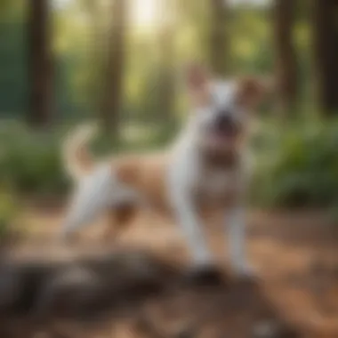 A happy dog playing outdoors, symbolizing good health