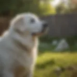 Great Pyrenees enjoying a secure backyard environment