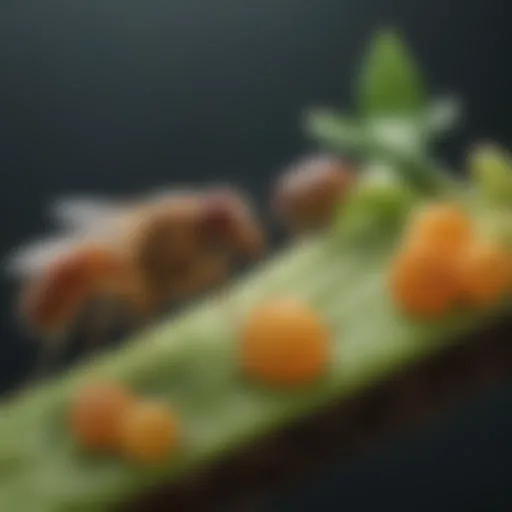 Lifecycle of fruit flies illustrating various stages of development.