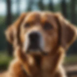 Healthy dog showing off a shiny coat